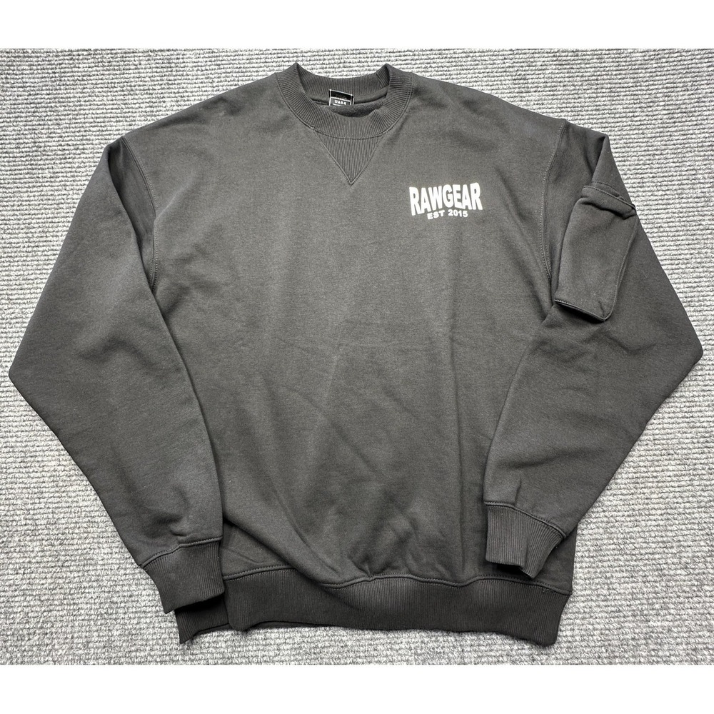 Rawgear Sweatshirt Mens Large Black Crewneck Fleece Pullover Los Angeles Graphic